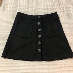Zara black suede button up mini skirt
